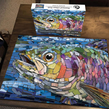 Puzzle di pesce in vetro colorato 1000 pezzi